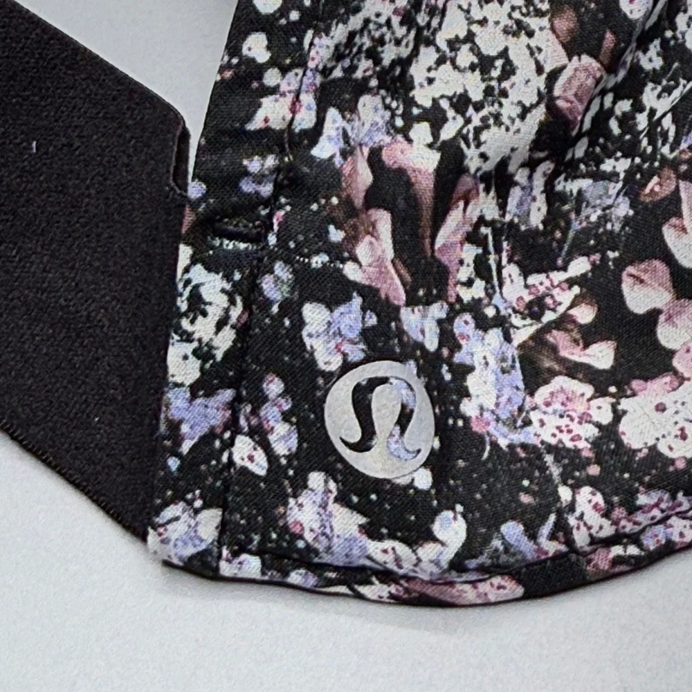 Lululemon Baller Hat Floral Spritz Ponytail Cap Black Pink Performance Stretch